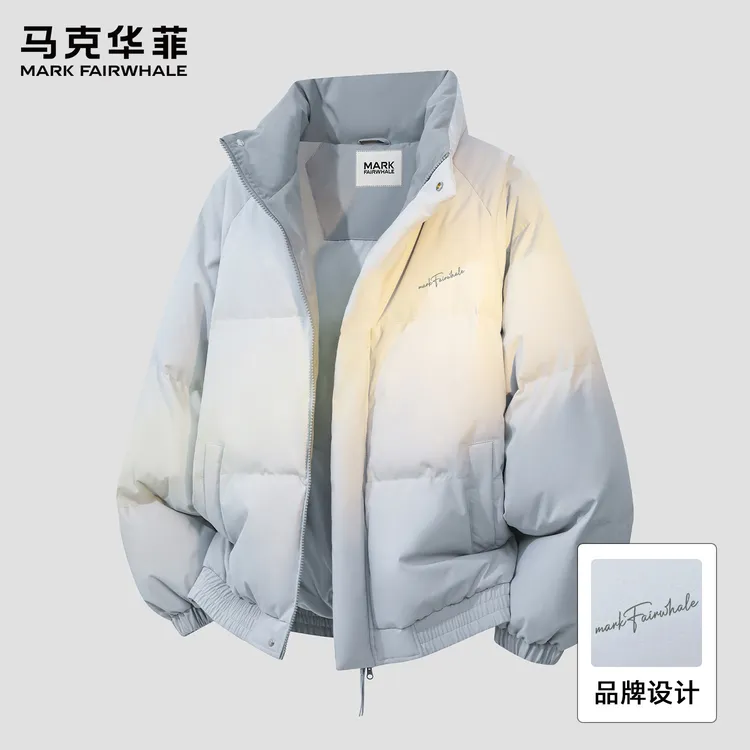马克华菲立领撞色棉服男女款加厚保暖百搭休闲面包服男士冬季外套商品图