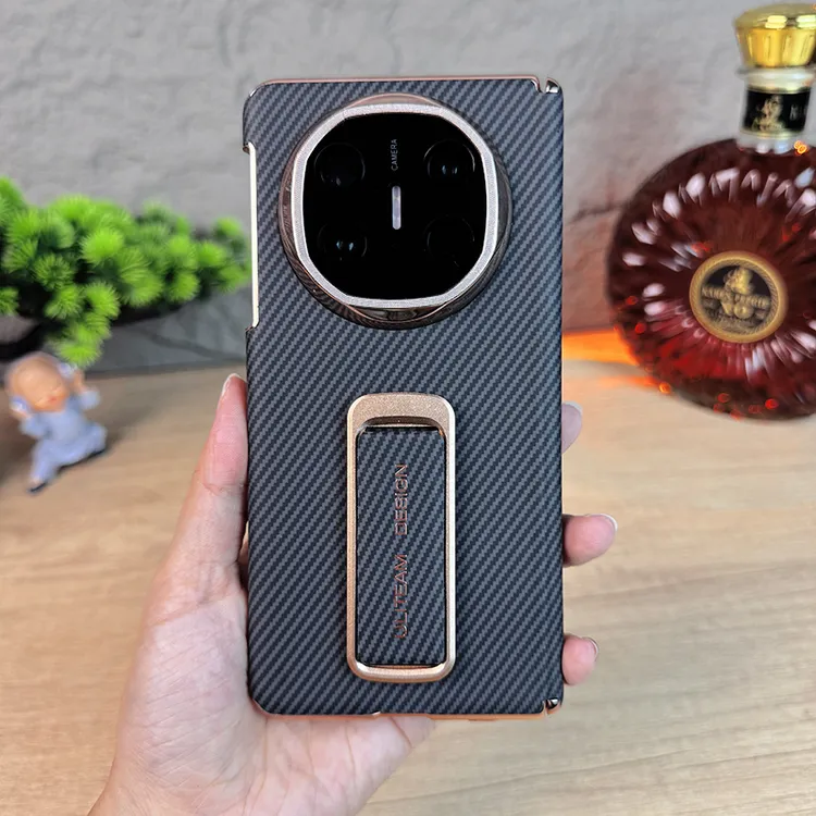 【双中轴保护】适用华为matex6手机壳碳纤纹理腕带支架电镀商务外壳