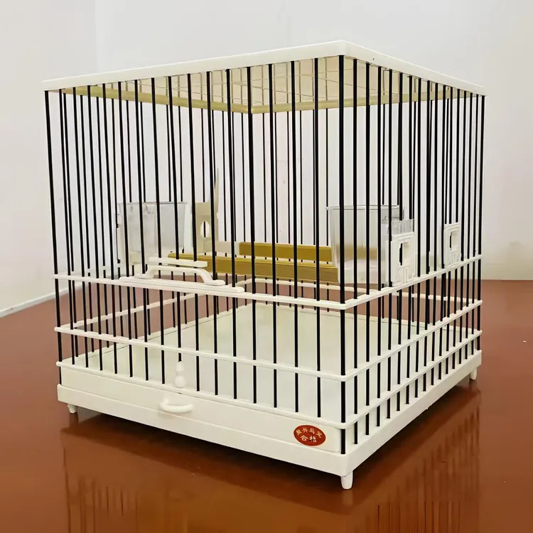 【正品保证】【配件升级】聚兴鸟笼新款ABS绣眼黄雀贝子四方洗澡笼