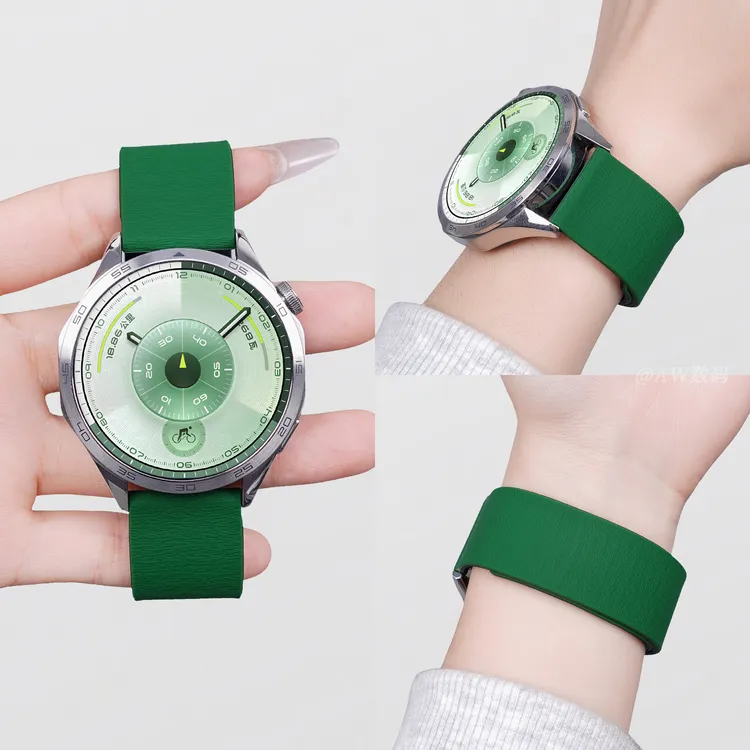 新款军绿配黑适用华为gt6表带gt5pro手表watch5/4磁吸硅胶FIT腕带