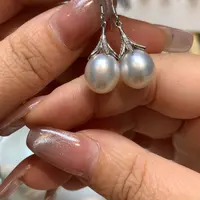 海水珍珠耳饰银S925镶嵌