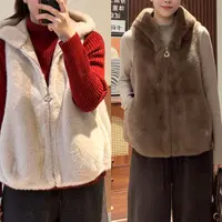 NANA【毛毛斗篷】冬季宽松连帽毛毛马甲外套洋气保暖显瘦简约C0635