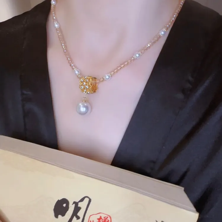 铜合金亚克力项链 新中式百搭女气质时尚网红简约锁骨链