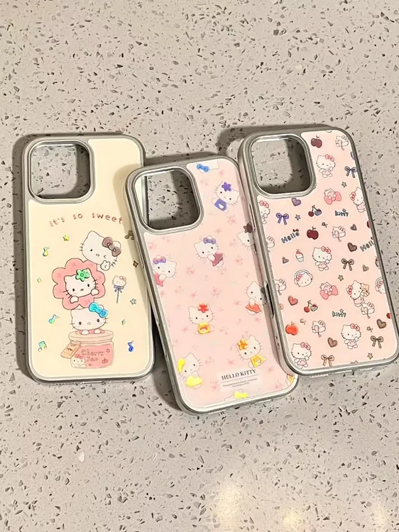 少女风可爱kt合集碳纤维彩金壳适用苹果17/16/15/防摔手机壳