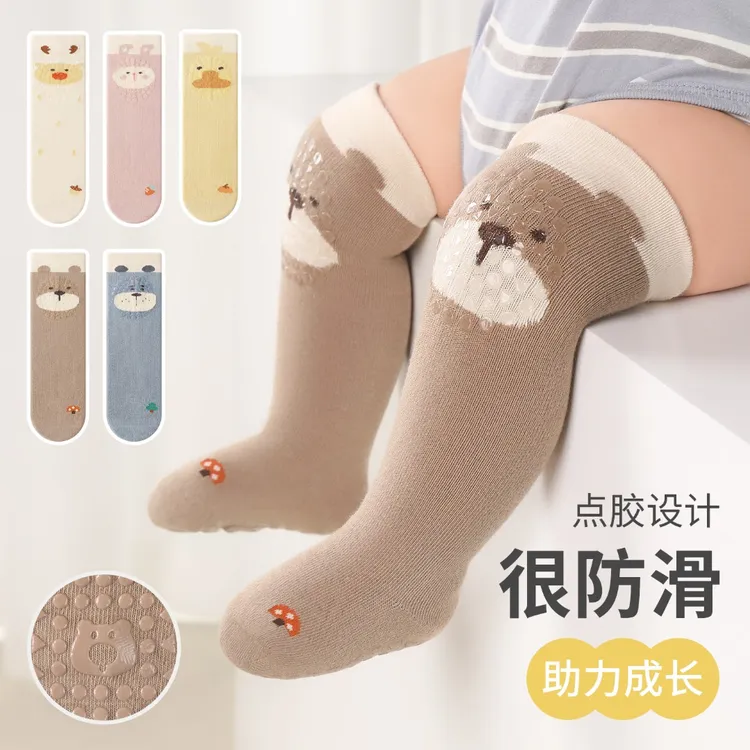 婴儿长筒袜春秋款防滑初生新生宝宝学步6一12月过膝不勒腿包屁衣