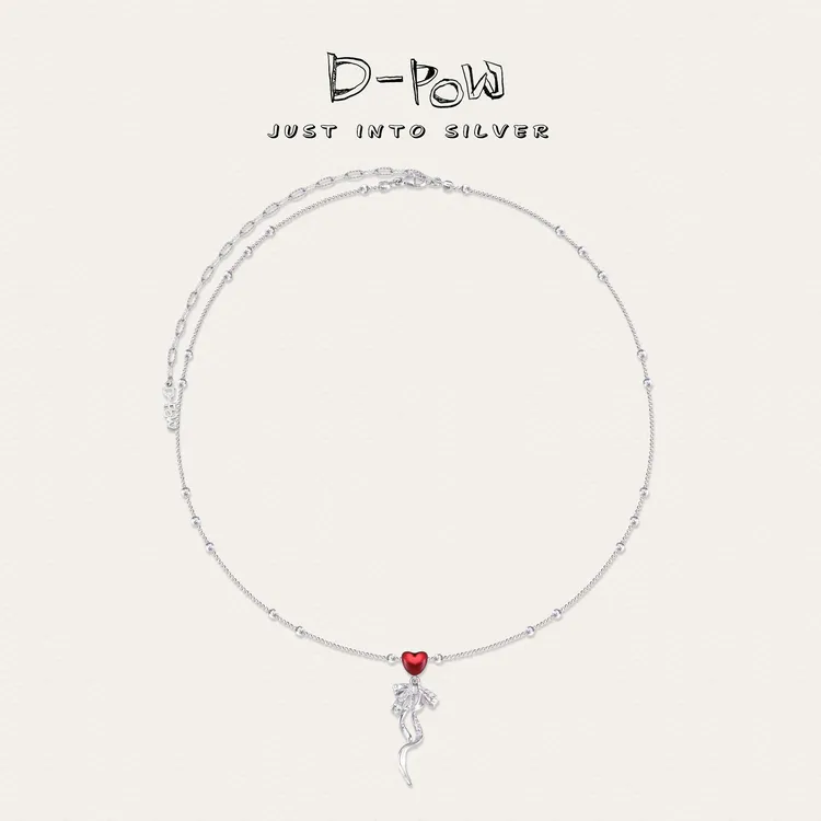 灯小炮 坠链均925银 项链（50cm）（8694）时尚百搭简约素款