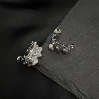 铜合金仿珍珠耳饰 0716 Acc-C72 时尚设计感芭蕾风贝珠镶嵌耳饰