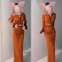 现382-8#优雅气质套装上衣+时尚高腰显瘦包臀半身裙两件套