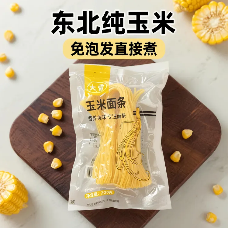 东北特产玉米面条粗粮细作营养健康筋道美味新老包装随机发