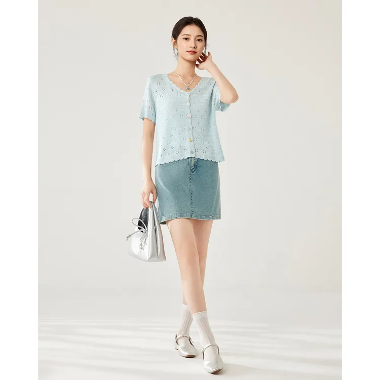 IEF/爱依服上衣2025夏季新款温柔小女人气质薄款通勤外披流光风