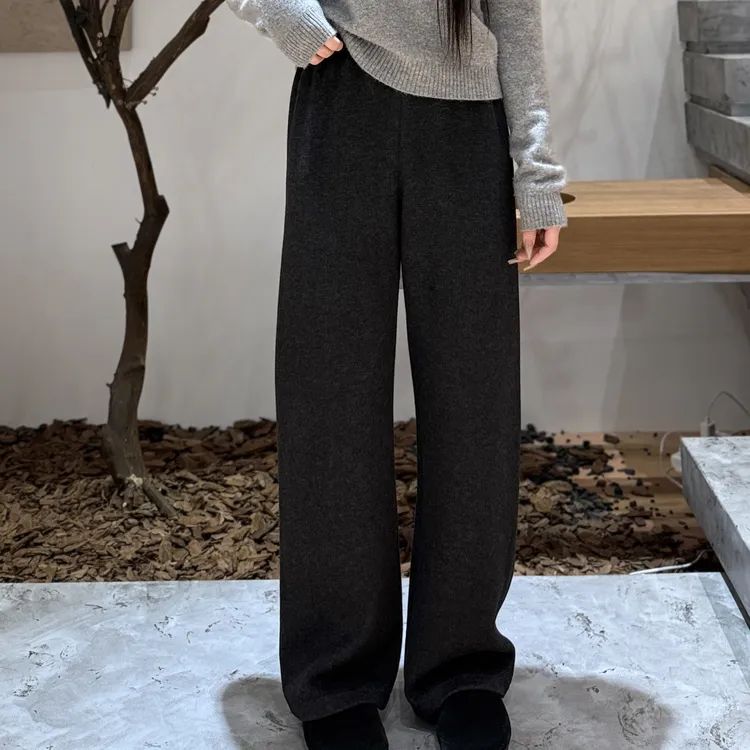 软软裤加厚版丨含桑蚕丝·羊绒丨极简全松紧腰休闲长裤-MY6333