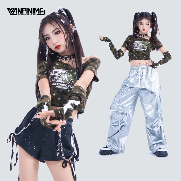 顽皮尼莫爵士舞女童服装秋冬甜酷jazz街舞走秀时髦潮酷演出服J408