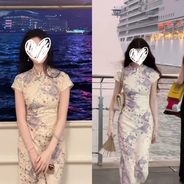 新中式蕾丝碎花改良旗袍连衣裙夏季新款高端气质收腰显瘦日常裙子