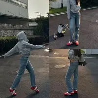 【小飞裤】秋季韩系复古时尚气质百搭休闲直筒牛仔长裤-M25321302