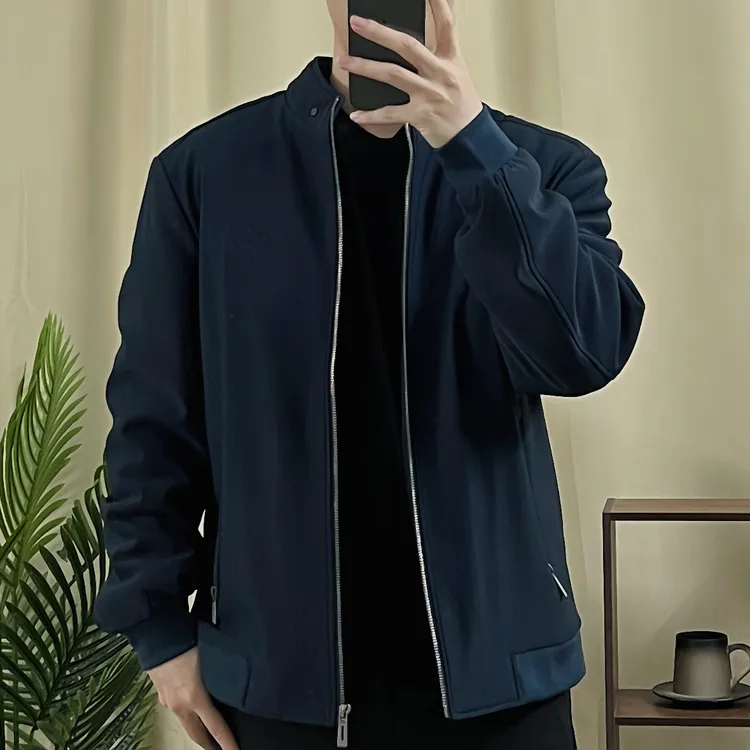 [绅适男装]厚棉秋冬行政夹克加绒夹棉商务男士休闲立领夹克外套