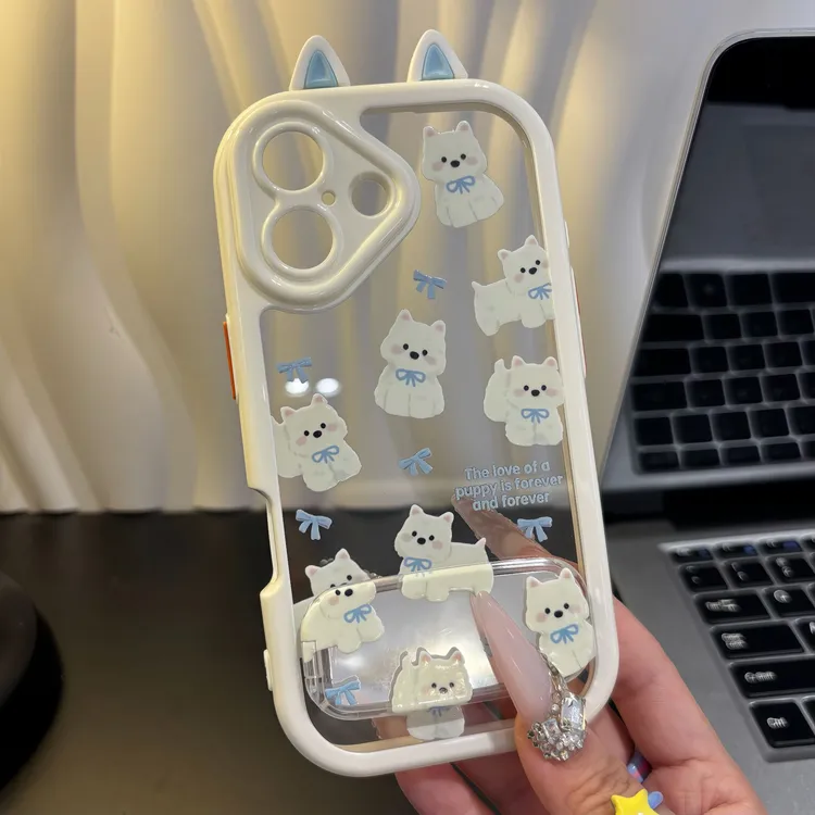 蝴蝶结西高地支架适用苹果16手机壳iPhone15小米14vivoppo华为p70