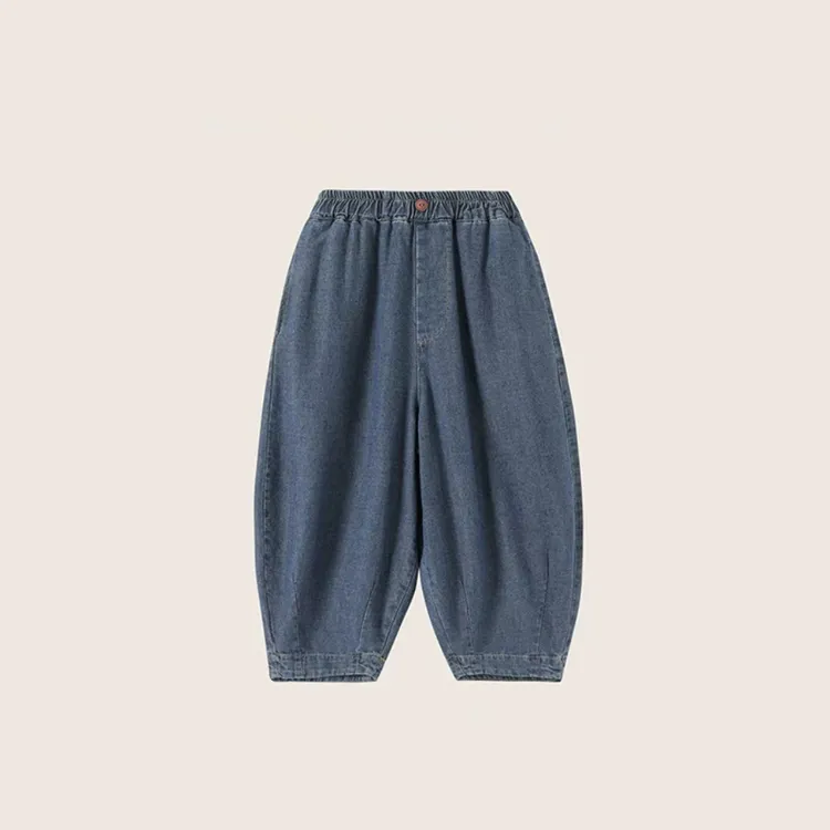 天丝牛仔裤男童女童夏季薄款新款儿童裤子2025夏装防蚊裤男孩长裤