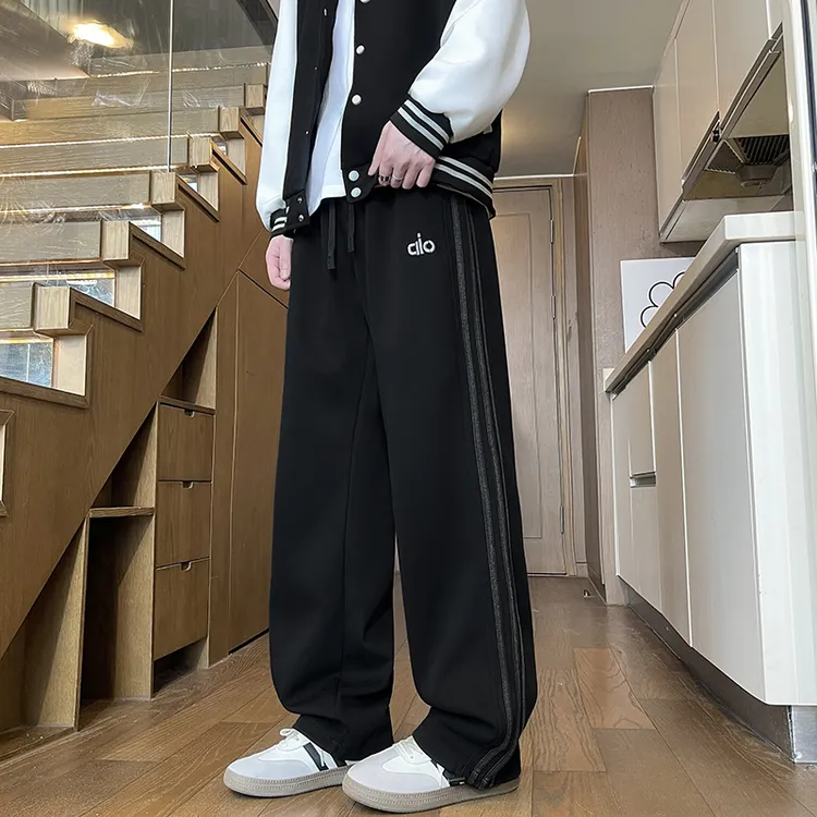 青少年裤子男款秋季2025新款潮流运动裤春秋宽松直筒裤男休闲长裤