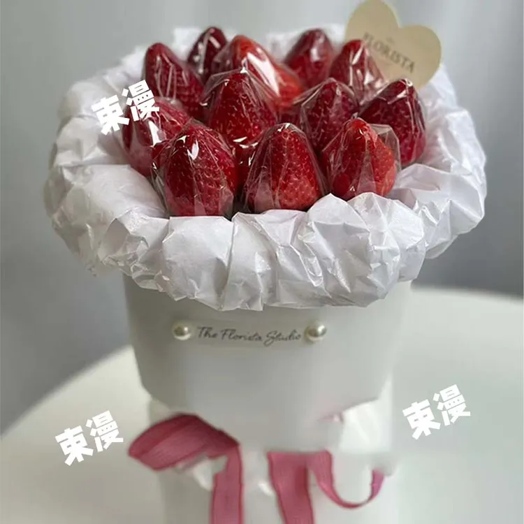 冬天的第一束草莓花diy材料包圣诞节草莓花创意花束送女友家人