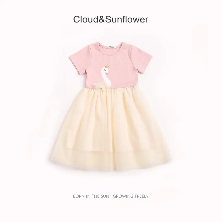 【云朵小葵】女童夏季天鹅洋气纱纱休闲连衣裙252919