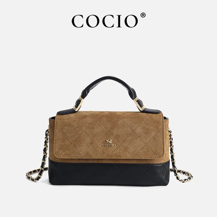COCIO轻奢百搭新款简约拼色手提链条单肩包CC287