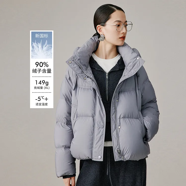 衣香丽影【云朵零压】立领连帽羽绒服女短款2025冬装新款外套