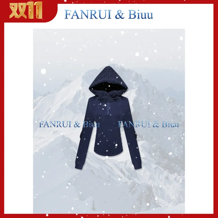 抖音双11泛芮「瑶台镜海」颗粒连帽复古时髦洋气百搭显瘦卫衣B18847