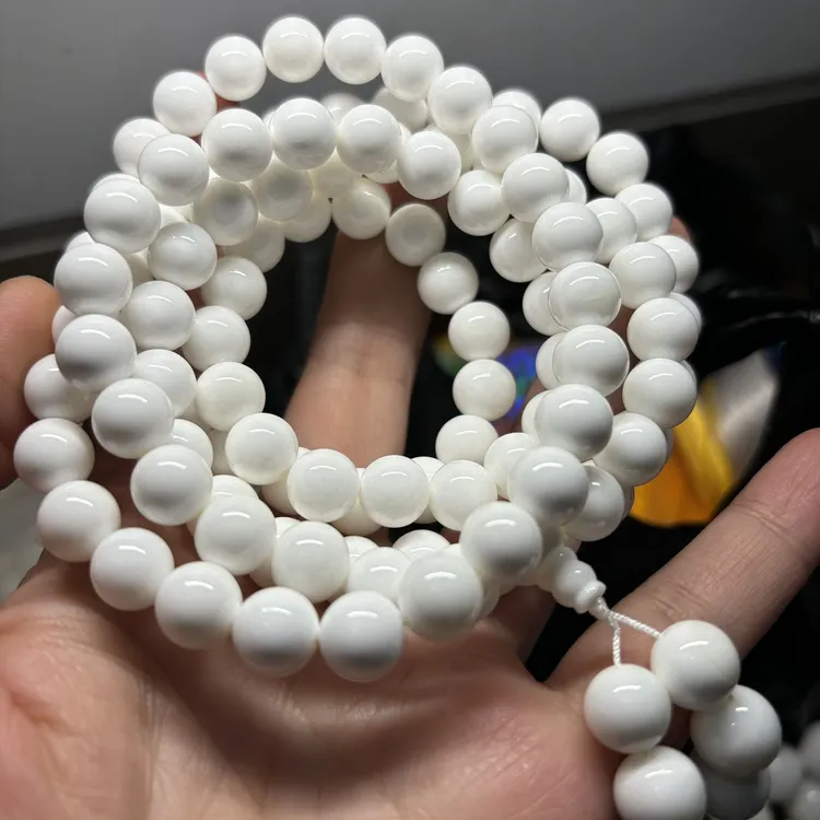 天然正品七宝瓷白108颗