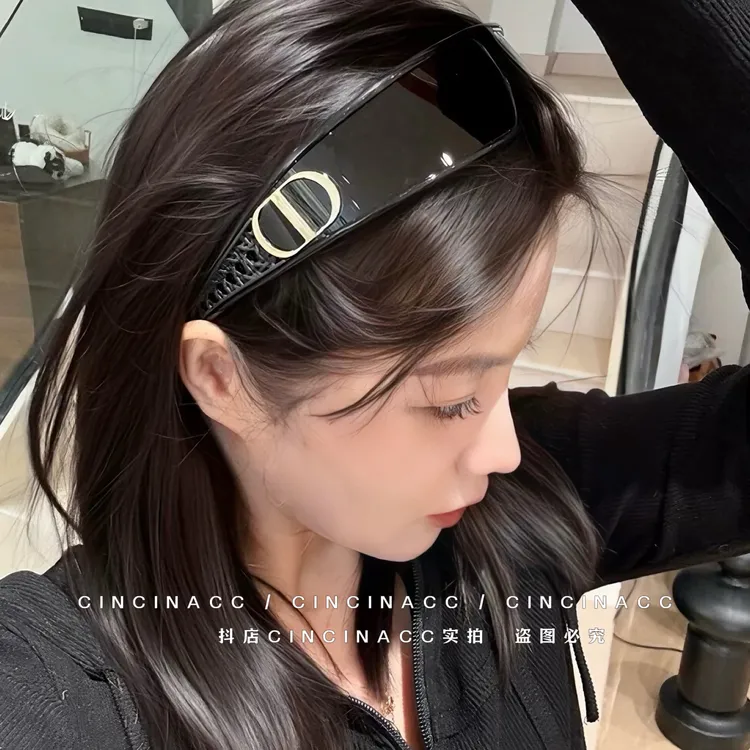 2025新款发箍墨镜女网红时髦拍照凹造型太阳眼镜防紫外线