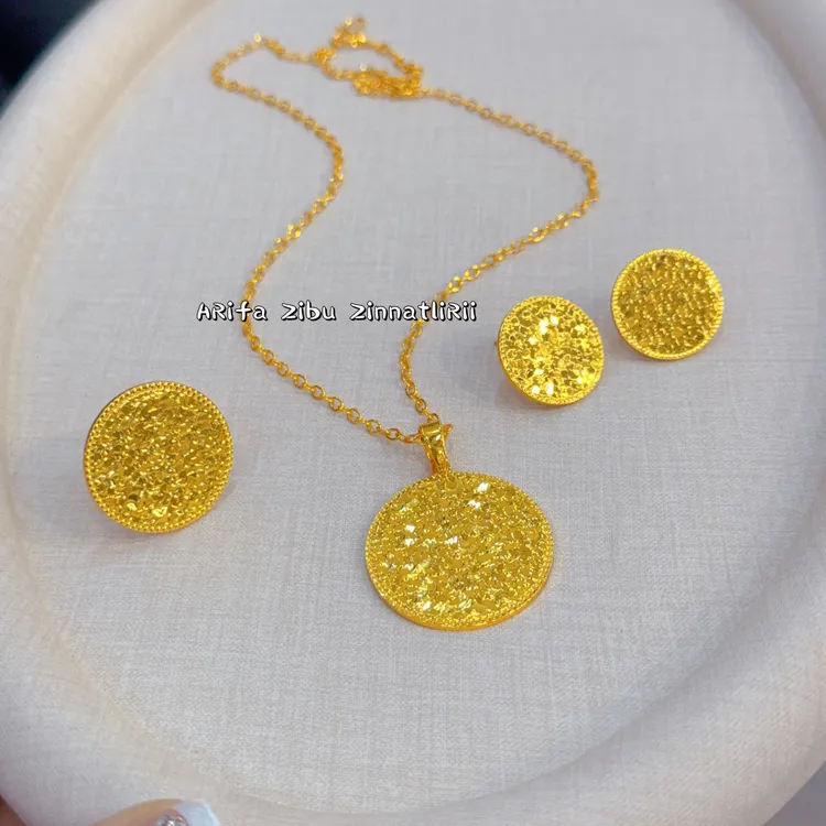 铜合金项链 新款时尚大方百搭气质个性好看古法三件套 精致轻奢