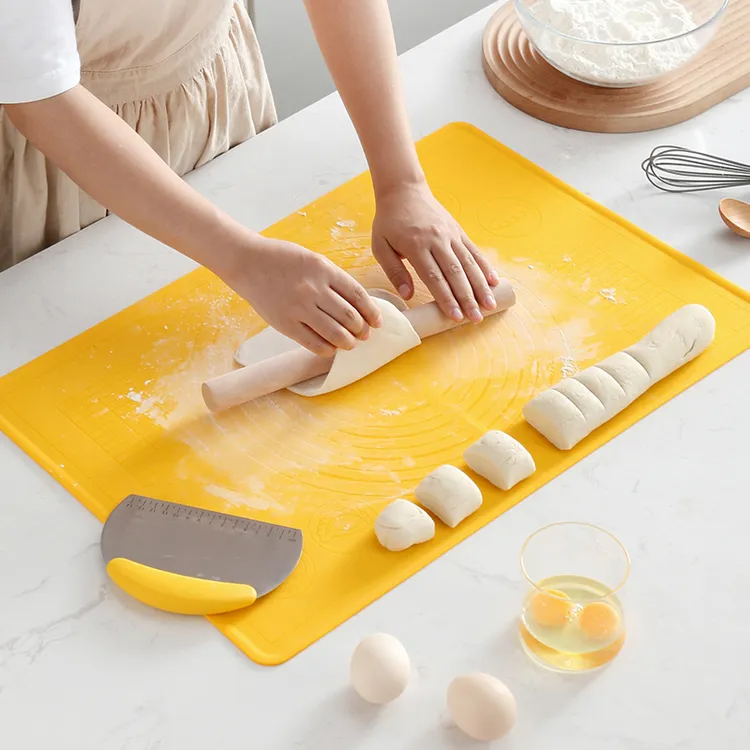 onlycook食品级硅胶揉面垫擀面杖套装家用和面垫子面板烘焙工具