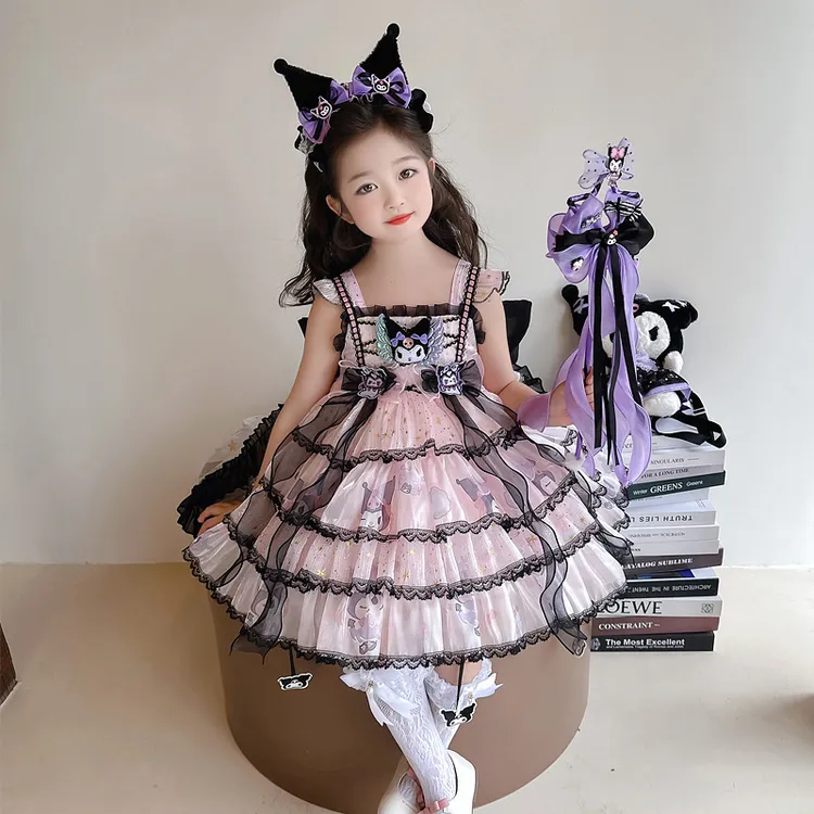 女童库洛米连衣裙夏装新款小女孩洛丽塔背心公主裙女宝宝蓬蓬裙子