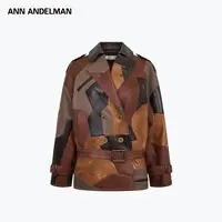 ANN ANDELMAN 25秋 短外套修身型拼接双排扣常规款标准上衣撞色