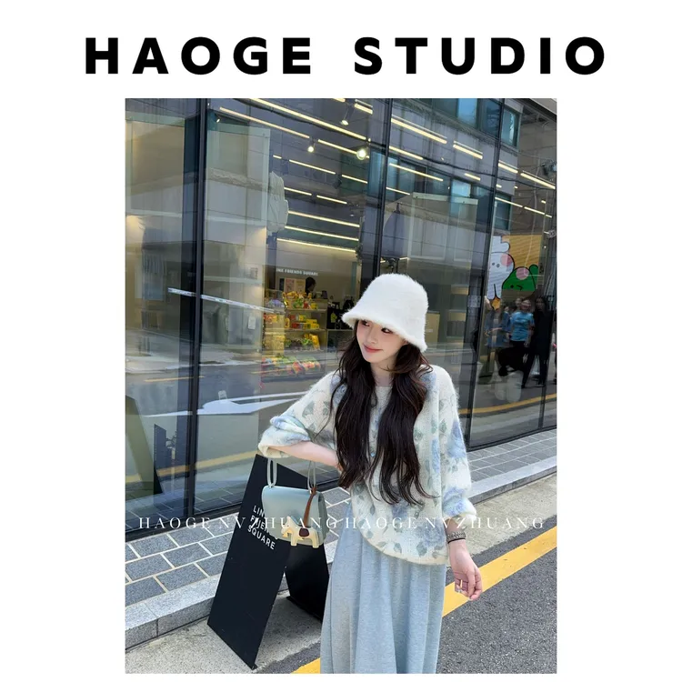 浩哥严选●爱丽丝梦境HGQ5MY3324A毛衣预休闲小众时尚宽松设计感