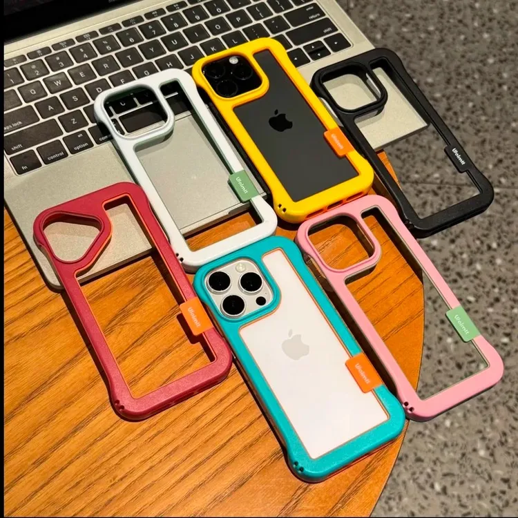 简约镂空无边框适用iPhone15苹果16promax/13手机壳14防摔散热