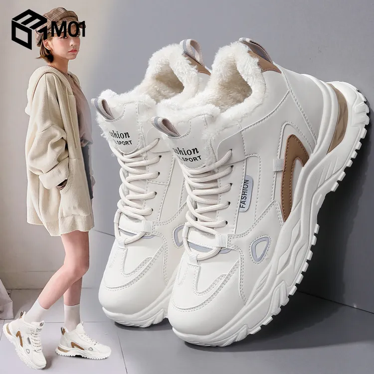M01大棉鞋女2025冬季新款软底加绒加厚运动鞋防滑防水保暖老爹鞋