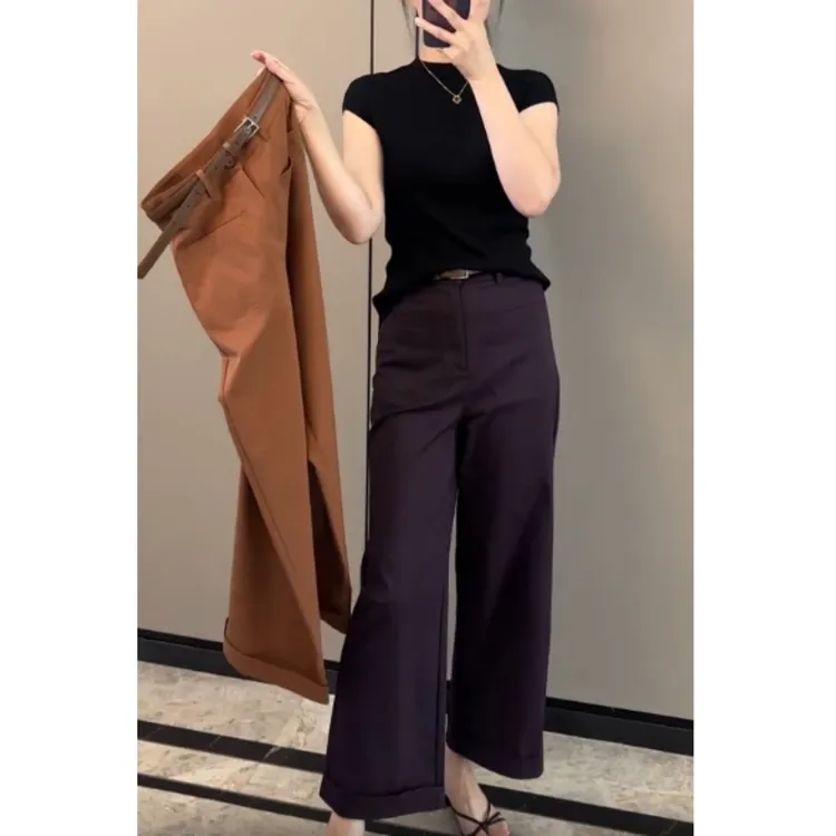 2025早秋新款高腰显瘦大码阔腿百搭休闲山本裤