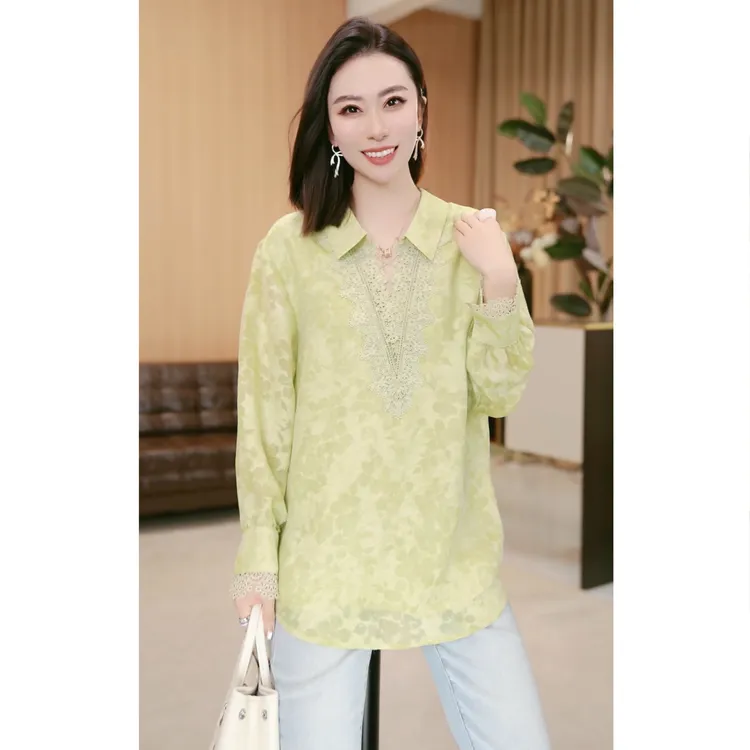 林果&季得 【小清新】时尚减龄气质百搭女士长袖两面穿衬衫