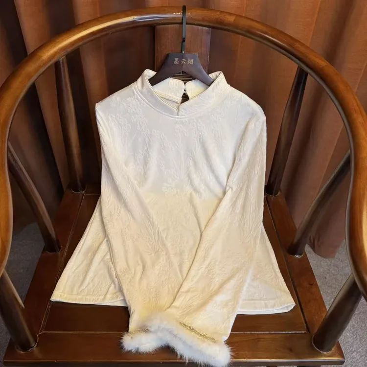 【书翠】新中式时尚女装高档复古优雅气质上衣国风女士打底衫2597