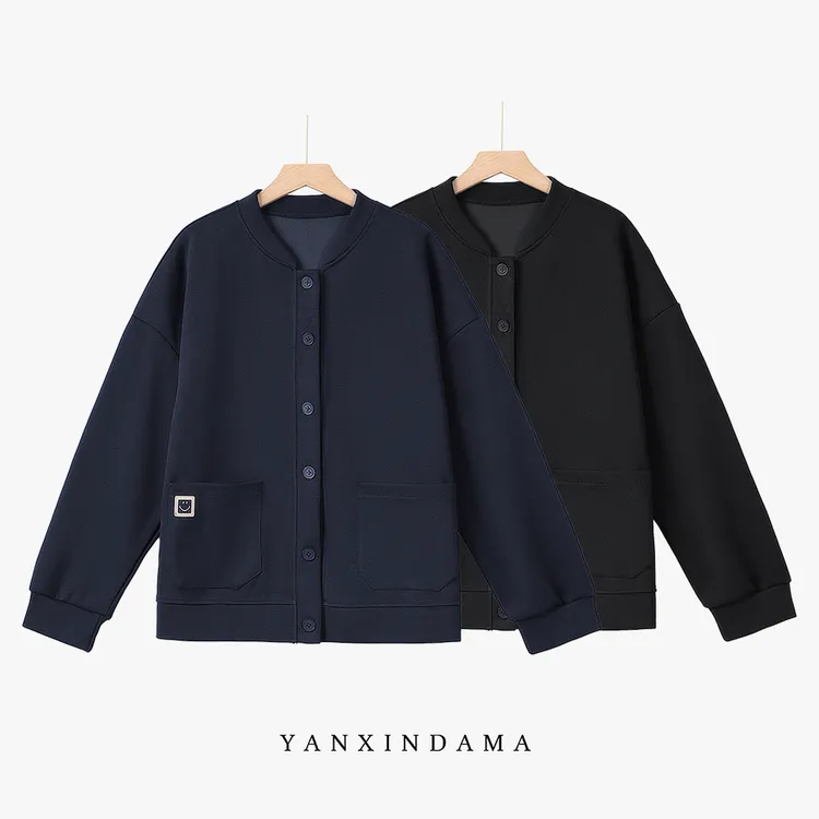 【岩心】大码女装260斤胖MM秋季简约百搭休闲风显瘦棒球服外套c003