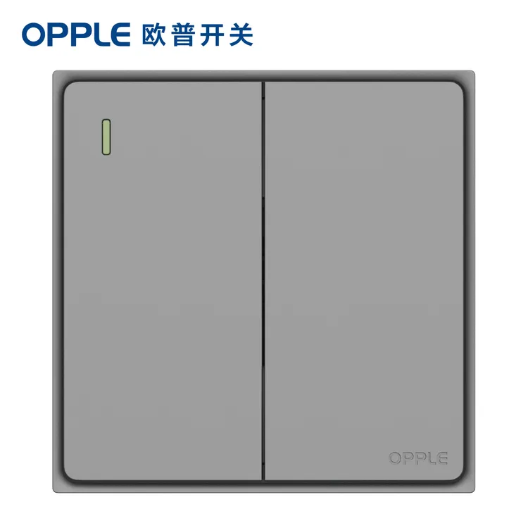 OPPLE 欧普照明墙壁暗装86超薄大板深空灰开关面板自动轻奢落地