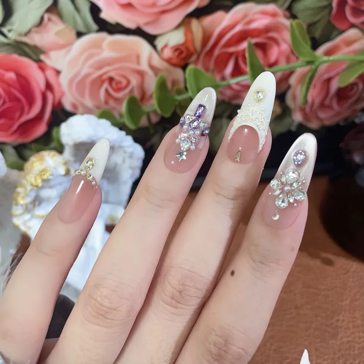 【烟紫圣诞】纯手工高定猫眼手工穿戴甲气质美甲百搭仙女款