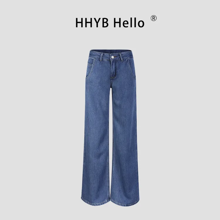 HHYB Hello低腰低腰经典版型牛仔裤2025夏季新款长裤女Q254242