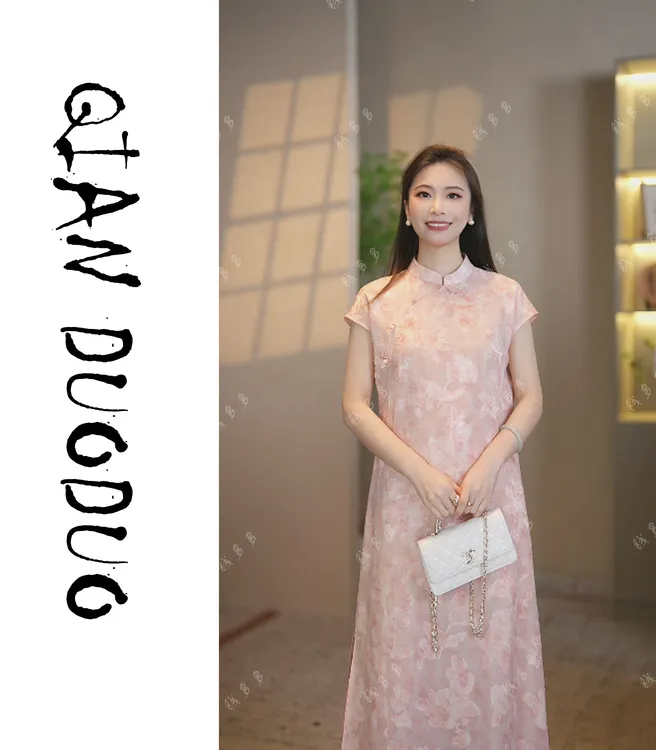 锦丝院【玉颜】新中式时尚显瘦轻奢网红文艺连衣裙LYQX67181650
