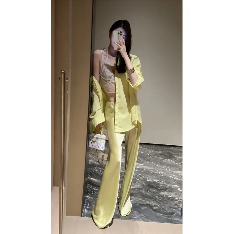 【美神降临】韩系气质女神2025夏季ins性感蕾丝背心显瘦衬衫配裤子