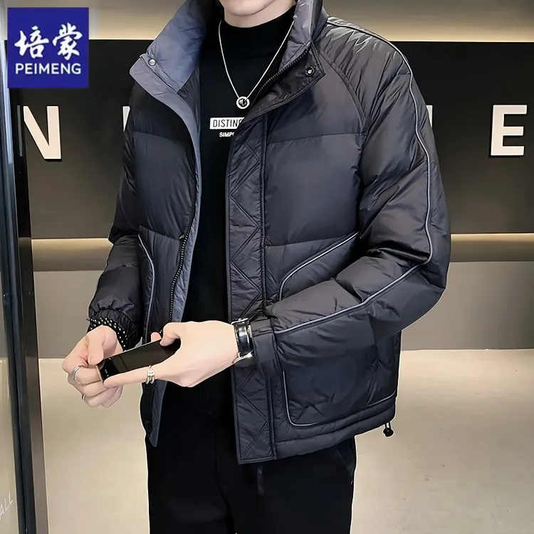 培蒙/PEIMENG羽绒服男冬季保暖青少年帅气时尚立领羽绒百搭外套男