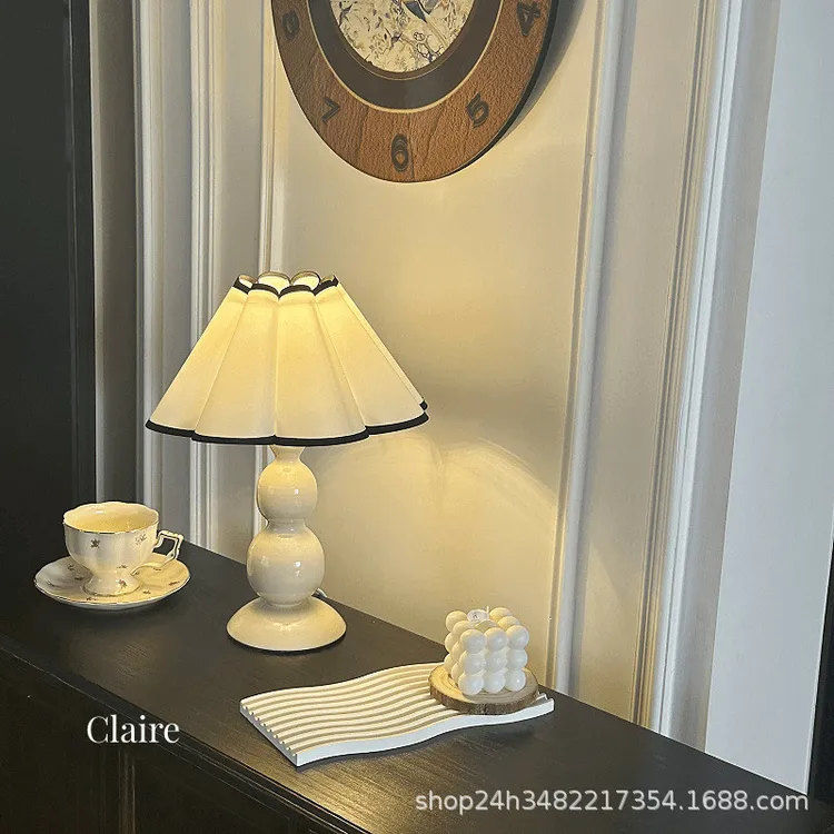 美式法式北欧风北欧声光控暖光台灯复古风床头灯