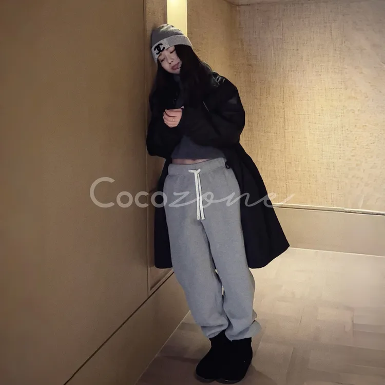 COCO ZONE 刘一一 【王牌卫裤】简约纯色修身休闲裤 CD1A1598