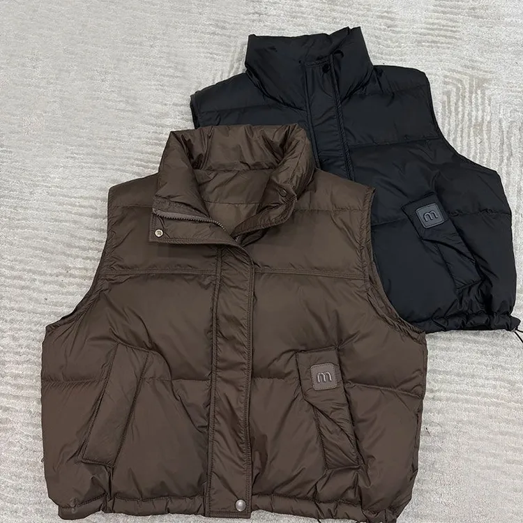 立领短款马甲2025冬新款韩系棉服马夹女宽松显瘦外穿坎肩外套潮