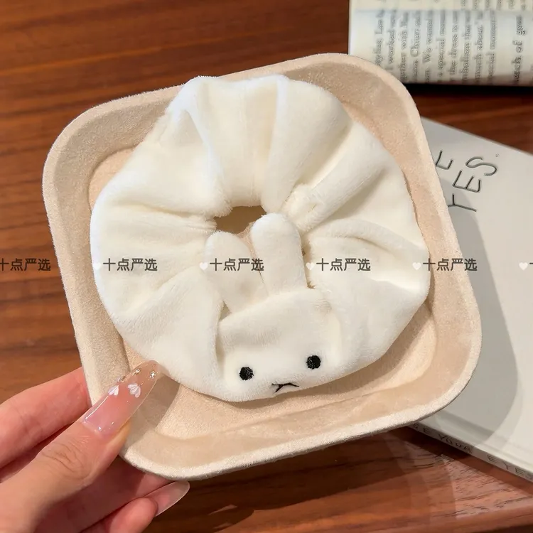 甜妹日系可爱小兔子耳朵白色发圈头绳头饰拍照甜美少女心
